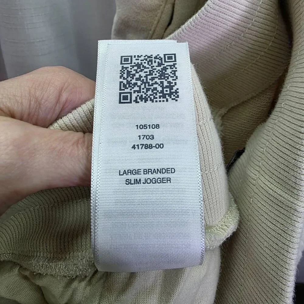 True Religion Cream Double Knit Branded Slim Joggers Size Large *Flaws*